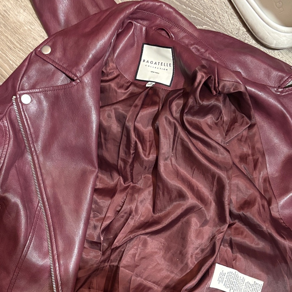 Bagatelle Women's Deep Red Leather Jacket